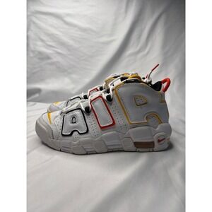 Nike Air More Uptempo GS White University Gold Red DD9282-100 Kids Size 5Y
